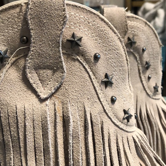 Very Volatile Genuine Suede Fringe Boho Booties - Picture 13 of 14